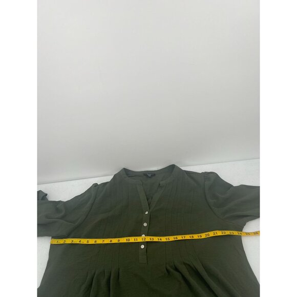 Cocomo Woman Plus Size 2X Olive Green Popover 3/4 Sleeve Blouse - Picture 5 of 8
